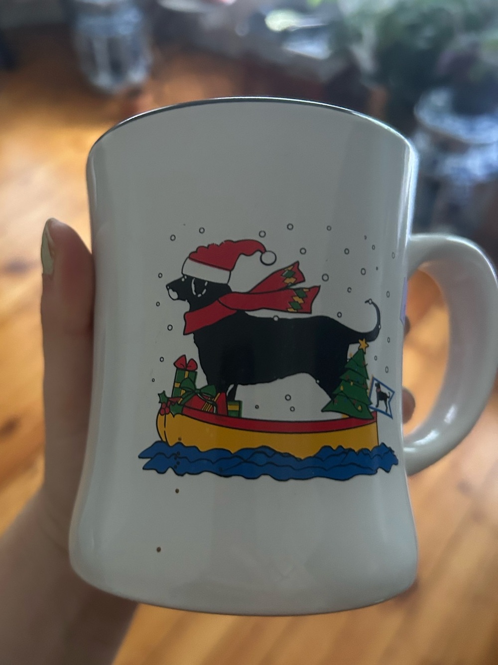 The black dog holiday diner mug